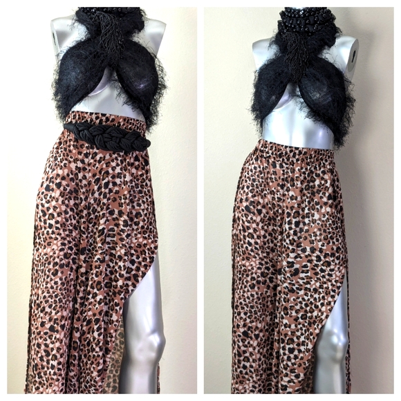 "WHIMSICAL" Pull On Elastic @ Waistline Pom Pom Detail Bohemian Palazzo Pants - Picture 9 of 14